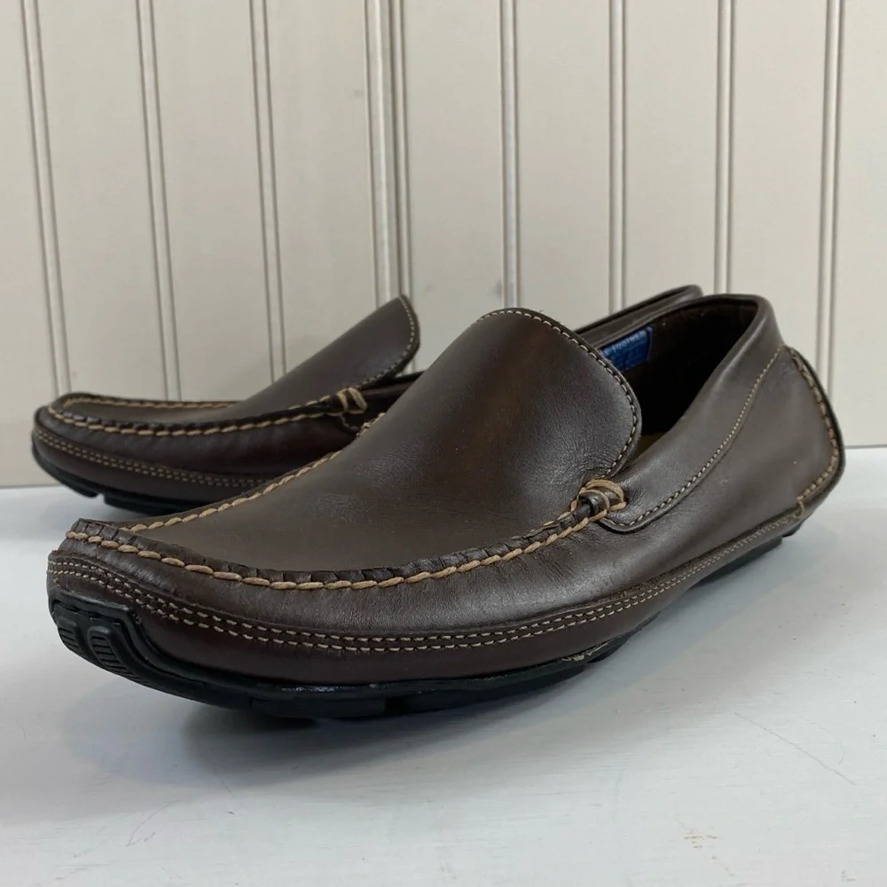 Rockport Men’s Warner Venetian Brown Leather‎ Slip On Loafers Driving Shoes 10M